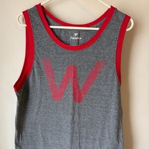 Fanatics Men’s Gray Tank Top with Red Trim and W Graphic
